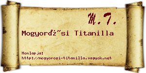 Mogyorósi Titanilla névjegykártya